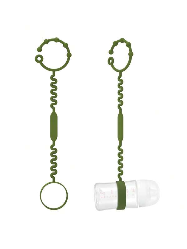 2 piezas Correas ajustables de silicona para portavasos, Correas de silicona para biberones, Adecuadas para tronas, cochecitos, asientos de coche, Correa anti-pérdida para biberones, Cordón, Resistente y confiable, Excelente para regalos de Navidad, Halloween, Acción de Gracias, Pascua, Año Nuevo