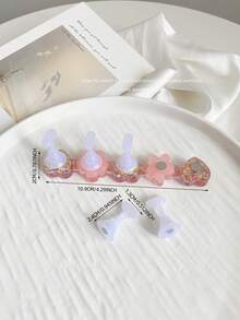 3D树脂亚克力扎染果冻色亮片星星爱心排列底座，配5个极光彩色美甲展示架，日式美甲DIY工具及摄影道具