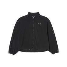 Puma 女式休闲宽松立领拉链羊毛夹克，52580201 - 黑色 - 查看 1