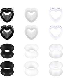 6 Paires Ear Tunnel Plugs Silicone Double Flared Flexible Tunnel Expander Stretching Ear Skin Flexible Flesh Mix Colors Mix Colors 6-16MM 00G 0G 2G - Multicolor - View 10