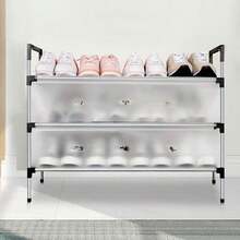 Living And Home 3-Layer Easy Assemble Shoe Rack Cabinet For Home,Saving Space Shoe Storage Shelf Rack,Shoe Storage Organizer(66cm W X 29cm D X 60cm H) - 3-tier White 66cm W X 29cm D X 60cm H - View 4