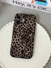 Cheetah,Leopard Print 1pc Full Screen Leopard Print Black Matte Anti-Drop Phone Case Compatible With Samsung, Apple 17/16/15/14/13/12/11/XSMAX/X/XS/XR/7PLUS/8PLUS/7/8/S21/22/23/24/25 - Multicolor - View 1