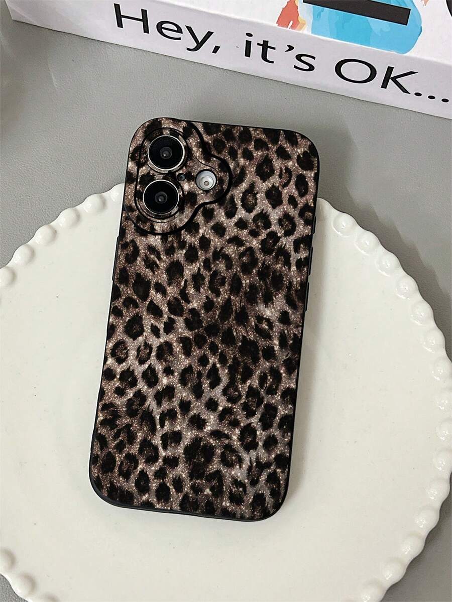 Cheetah,Leopard Print 1pc Full Screen Leopard Print Black Matte Anti-Drop Phone Case Compatible With Samsung, Apple 17/16/15/14/13/12/11/XSMAX/X/XS/XR/7PLUS/8PLUS/7/8/S21/22/23/24/25 - Multicolor - View 1