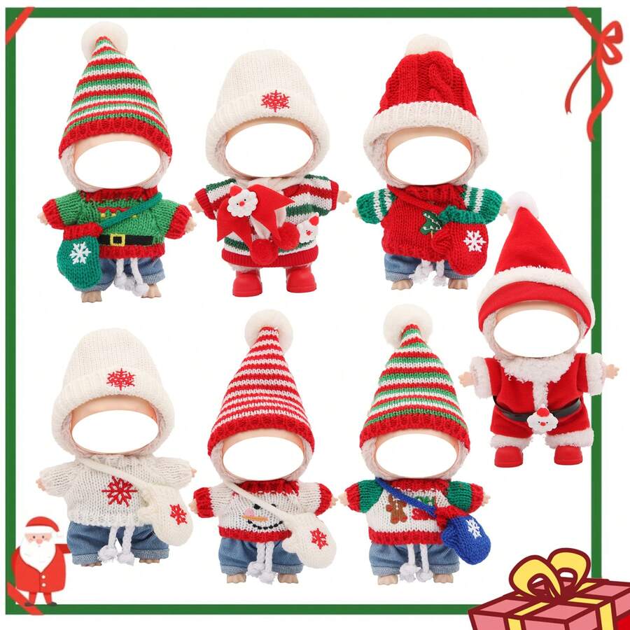 Neue Weihnachtskostüm-Accessoires, Puppen dekorieren, für Labubu, Weihnachtsferien-Dekoration, Feiertagsgeburtstaggeschenk (Puppe nicht enthalten)