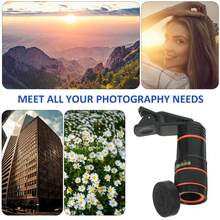 1pc Universal 8X/12X/20X Telephoto Lens Attachment, Clip-On Zoom Lens For Smartphones And Tablets, High Definition Photography Zoom Lens