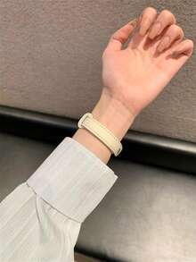 1pc Women's Leather Watch Band, Compatible With Huawei Watch Fit 3/Fit 4/Fit 4 Pro Smartwatch Strap