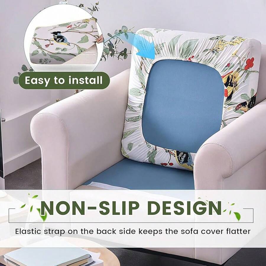HANDONTIME 8Pcs Patio Cushion Covers Stretch Outdoor Couch Cover Cushions Outdoor Furniture Waterproof Patio Furniture Cover Pets Sofa Covers Washable (Khaki,Cover Only) - C:chi nhánh Chim - Xem 1