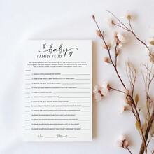 DHerZii Prints Baby Shower Family Feud Game Cards 50 Pack Baby Shower Game Cards With Answer Sheet Minimalist Design Baby Family Feud10 - 寶貝家庭紛爭 - 查看 5