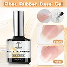 COLOURSMILE UV Curing Gel Nail Repair, Fiber Rubber Base, Fast Curing, Transparent Removable, Low Allergy & Formaldehyde-Free, Repair Broken Nails, Fiberglass