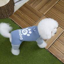 25 Slots Gloomy 4-Leg Sweatshirt, Dog Clothes, Cat Warm Outfit, Pet 4-Leg Padded Coat, Thick Windproof Warm Wear, Small Animal Clothing, Casual Leash Buckle Autumn/Winter Thick Snow Suit, Small Dog Apparel, Animal Supplies, New Arrival Dog Clothes, 4-Leg Thick Snow British Style Casual Wear - Mint Green - View 13