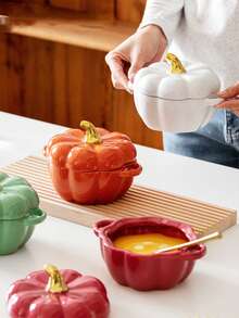 1 szt. ceramiczny słoik na cukierki w kształcie dyni na Halloween, pojemnik na ciasteczka z orzechami i dynią, słoik do przechowywania czekolady i orzechów, odpowiedni do dekoracji świątecznych na Halloween, słoik do przechowywania cukierków w kuchni i jadalni, miska na przyprawy, miska na krem jajeczny, prezent