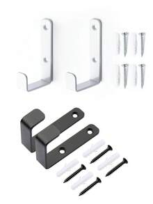 Bộ 2/4/6 móc treo tường hình chữ L bằng thép không gỉ chịu lực cao - Giá treo áo khoác tiện dụng cho gia đình và văn phòng. - Nhiều màu - Xem 5