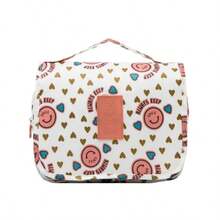 1 pièce Trousse de maquillage rose, organisateur de toilette de voyage et d'affaires, sac de lavage portable à grande capacité à suspendre pour hommes et femmes, organisateur d'accessoires de voyage, trousse de toilette pour voyage, salle de bain, femmes