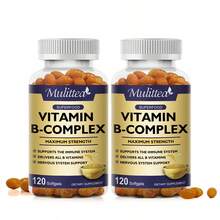 MULITTEA (2 Pack)Vitamin B Complex Capsule - With Vitamin C,B12,B6,B2 - Reduce Stress & Energy Complex Supplement - 120 Capsules - 2 Pack(240pcs) - 查看 1
