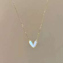 1 Piece Women's Minimalist Gold Heart Necklace - Irregular Water Drop Shape With Rainbow Gloss, Exquisite Chain Suitable For Daily And Special Occasions, Versatile Jewelry Gift, Elegant Accessory, Handmade Style - Vàng - Xem 1