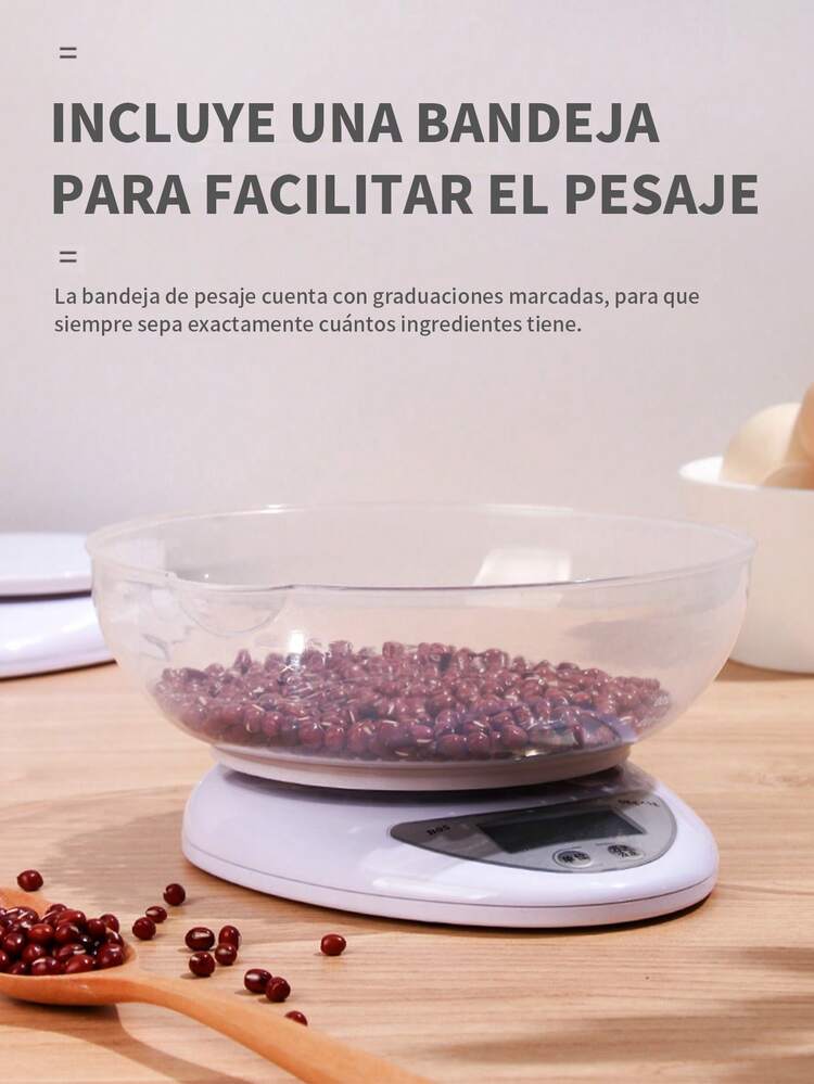 1pc Báscula Digital LED Electrónica de Cocina, Herramienta de Pesaje de Alimentos para Cocina y Restaurante, Herramienta de Repostería, 5Kg/1G,balanza Digital portátil, balanza de alimentos, medición de peso, báscula de cocina, accesorios de cocina,3 unidades de medición (g/oz/libras), base antideslizante. - Multicolor - Añade 9