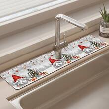 1 buc Crăciun Fericit, Un Brad de Crăciun în Zăpadă, Model Tematic Moș Crăciun, Pad de Scurgere a Chiuvetei, Pad de Robinet de Baie cu Uscare Rapidă din Diatomit, Poate Tăia Decorațiuni de Sărbători, Pad de Scurgere a Bucătăriei de Uz Casnic, Protector pentru Lavoar, Potrivit pentru toate tipurile de robinete din baie și bucătărie. - Multicolor - Vizualizare 16