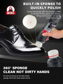 BIKI Black Shoe Polish, Brown Shoe Polish, Transparent Leather Care Liquid, Shoe Polish Ointment, Shoe Wax, Shoe Cleaning And Stain Removal, Leather Shoe Maintenance Oil, Genuine Leather Care, Suitable For Various Leather Goods Such As Leather Shoes, Leather Bags, Leather Clothes, Leather, Leather Sofas, Etc,Shoe,Spring Summer Picks,Brides Maid Gifts,Room,Bedroom Deccor,Bedroom Deccor,Beach,Travel,For Men,For Women,Vacation - Multicolor - View 4