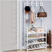 Bedroom - Ideal For Small Spaces, Metal, Multi-Functional Storage Solution For Clothes And Shoes, Shoe Organizer Rack, Shoe Rack Organizer, Entryway Shoe Rack, Shoe Storage Organizer, Display Rack, Shoe Rack, Shoe Storage Rack, Shoe Rack Organizer, Tall Shoe Rack, Narrow Shoe Rack, Space-Saving Shoe Rack, Shoe Storage Organizer, Shoe Rack Organizer, Slim Shoe Rack, Vertical Shoe Rack, Shoe Display, Corner Shoe Rack, Narrow Shoe Rack, Shoe Rack - Multicolor - View 16