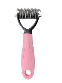 Cepillo desenredante de doble cara, peine para acicalamiento de gatos y perros, suministros para mascotas