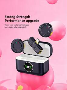 Professional Wireless Neck Microphone With Charging Case, Noise Cancelling Mini Wireless Microphone 4 Picking Modes, 60 Hours Battery Life Suitable For Interviews, Live Vlogs, Media