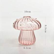 Jarrón con forma de hongo, conjunto de 1/4 piezas de estaciones de propagación de plantas de colores lindos, mini terrario para plantas, macetas hidropónicas únicas pequeñas para plantas de interior, jarrón de vidrio decorativo, regalos para mujeres, decoración del hogar, decoración de habitación, jarrón de vidrio