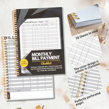 1 Stück spiralgebundenes Rechnungsverfolgungsheft: Monatliche Rechnungszahlungscheckliste mit Spiralbindung 21x14 cm