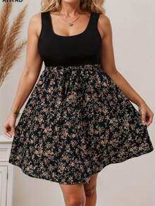 Women's Floral Print Dress Summer Sleeveless Off-Shoulder Maxi Dress Casual Split Chiffon Elegant Ladies Plus Size Boho Dress