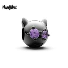 Manyilus Manyilus Original Sterling Silber Halloween Charm Kollektion: Halloween leuchtender Magie Charm, Halloween schwarze Spinnen Charm, Halloween Schloss Charm, Halloween kleiner Teufel Charm, Halloween Fledermaus Charm, Heiliger Glanz Kreuz Charm.