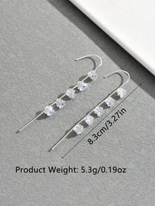 1 Pair Minimalist Zirconia Star Stud Earrings, Punk Style Ear Cuff Earrings - Y0269 - View 5