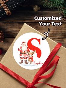 1~108 etiquetas personalizadas - Pegatinas personalizables, pegatinas navideñas personalizadas, pegatinas de cartas de Papá Noel, etiquetas de regalo navideñas y pegatinas para bolsas de aperitivos pequeñas con texto personalizado, perfectas para envolver regalos navideños, decoraciones navideñas, pegatinas para sobres navideños y envasado de dulces y aperitivos. Personalizadas, coloridas, multiusos, para el Día del Padre, para graduaciones, para bodas, para inauguraciones de casa, Navidad