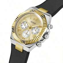 Guess ساعة رجالية كوارتز ذات لونين أسود، ساعة جلد أسود، ساعة فاخرة منخفضة الملمح، ثلاثة عرض صغير متعدد الوظائف، موضة جديدة وأنيقة للاستخدام اليومي، ساعة رجالية كوارتز بعقارب، علامات أرقام رومانية، طراز كاجوال للأعمال، متينة ومناسبة للارتداء اليومي، كهدية للرجال والنساء، هدية عيد الأب، هدية سنوية. GW0791G1/GW0791G2