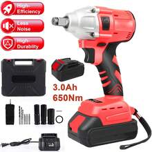 Cordless Impact Wrench 650Nm 20V High Torque Impact Gun 1/2 Inch With 3.0Ah Battery And Fast Charger Cordless Impact Driver Dual Drill/Ratchet Port, For Car,Construction,Building,DIY - 18 V Electric Impact Wrench Set With 1*battery - View 2