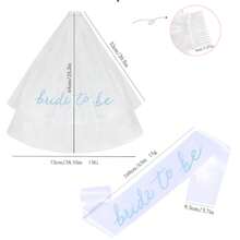 1 Set (2pcs) Fashionable Bride Double-Layer Veil With Strap, Solid Color Printed Wedding Essential Bachelorette Party Accessory