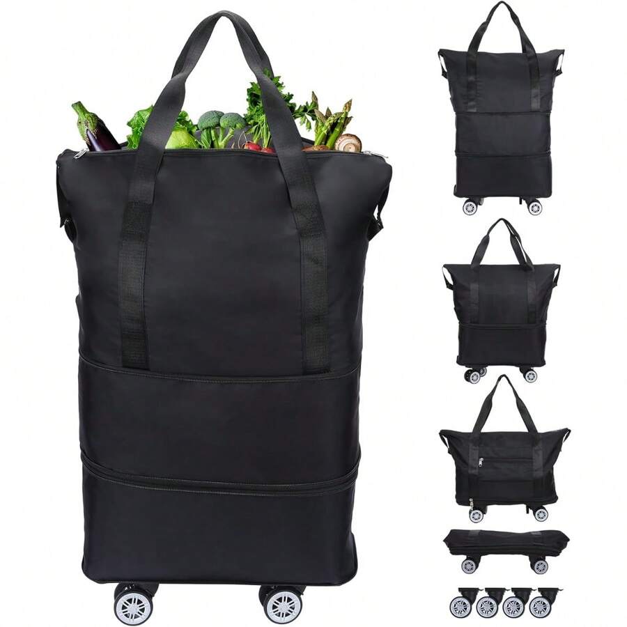 Shopping Bags And Cart - Black - View 1