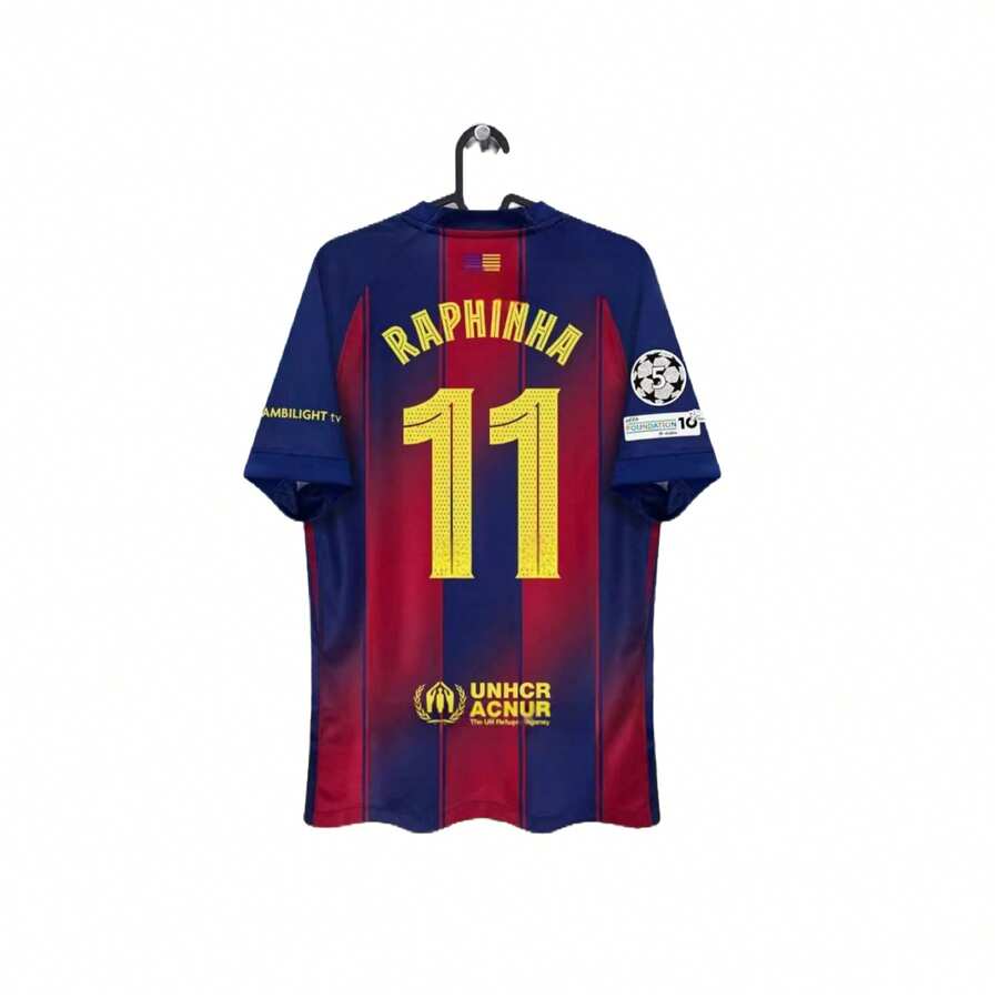 2025-26 #11 #14Champions League FanEdition Home Kit Short Sleeve Soccer Jersey - Đỏ và xanh 11 - Xem 1