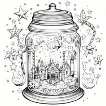 1pc Enchanted Forest In A Jar Adult Coloring Book - Vibrant Fairy Tale Scene With Mushrooms, Butterflies, And A Whimsical House - Ideal For Birthday, Christmas, Halloween, And Party Gifts, Party Coloring Book | Whimsical Illustration | Detailed Coloring - Ảo thuật - Xem 7