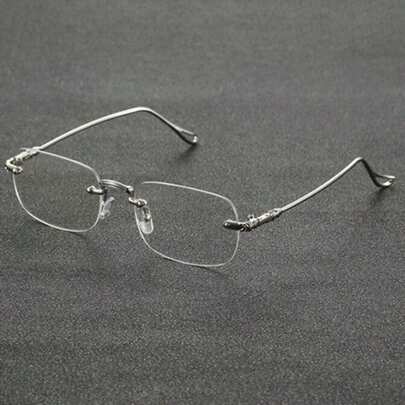 1 Borderless Elegant Classic Retro Popular Design Modern Minimalist Style Men's Transparent Glasses Suitable For Back To School Daily Life Outdoor Leisure Activities Office Business Fashion Accessories