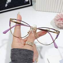 New Arrival Cat Eye Metal Frame Glitter Decor Women's Glasses, Unique Fashion Design - Multicolor - View 18