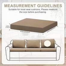 HANDONTIME 8Pcs Patio Cushion Covers Stretch Outdoor Couch Cover Cushions Outdoor Furniture Waterproof Patio Furniture Cover Pets Sofa Covers Washable (Khaki,Cover Only) - A:卡其色 - 查看 8