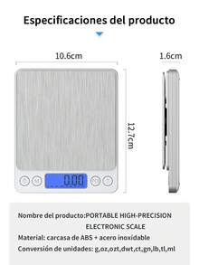 1 Pieza Báscula De Acero Inoxidable Para Cocina Multifuncional Electrónica De 3kg-0.1g, Alta Precisión De Peso De 0.01g Para Cocinar Y Hornear Alimentos, balanza para joyas, balanza electrónica mini de acero inoxidable, balanza digital de bolsillo, balanza de precisión para oro (Batería No Incluida) - Plateado - Ver 11