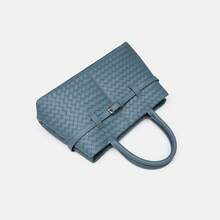 Women's Tote Bag, Fashionable Woven Texture One Shoulder Tote Bag, High-End Sense, Large Capacity Commuter Crossbody Bag, Retro Handbag, Women's Bag, Casual Versatile Purse