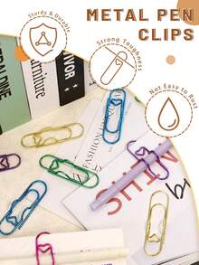 12/9/6/3 قطعة مشبك قلم متعدد الوظائف بشكل قلب ملون - منظم القرطاسية وملحقات المفكرة، حامل قلم بقبضة آمنة، مشبك قلم معدني متعدد الوظائف بشكل قلب، مشبك قلم ورقي، ملحقات دفتر، مقعد ثابت، مشبك قلم، تعليق القلم، ضروري لموسم العودة إلى المدرسة