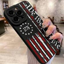 Funda de teléfono con diseño de bandera estadounidense, cubierta protectora decorativa para teléfono, compatible con iPhone 11 12 13 14 15 Pro Max Accesorios para teléfonos - Negro - Ver 6