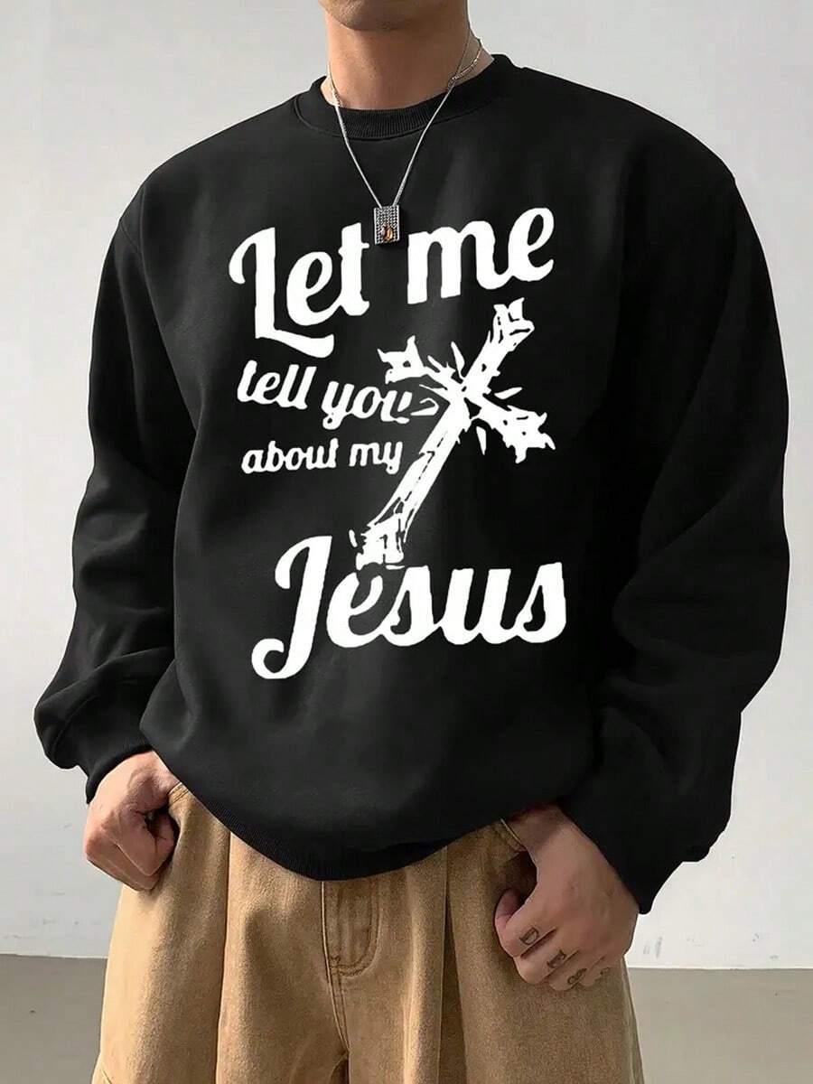 Men's Heavyweight 100% Cotton Pullover Hoodie - Soft Crewneck Sweatshirt For Streetwear, Gym, Everyday & Outdoor Activities - Machine Washable Black Casual Sweater With Everyday Comfort,Fall Hoodies,Men's Fall Clothes,Street Wear,Halloween,Mens Hoodies,Y2k Clothes,Jesus Hoodie,Thanksgiving Day,Nightmare Before Christmas,Christmas - Black - View 1