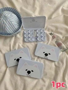 XIANG YU 可爱猫咪大容量隐藏式隐形眼镜盒带镜子,隐形眼镜盒,镜片盒,翻盖式隐形眼镜盒旅行套装,可爱隐形眼镜收纳盒带镊子镜片工具,旅行和居家隐藏式隐形眼镜浸泡收纳套装 - 護理盒 - 查看 11