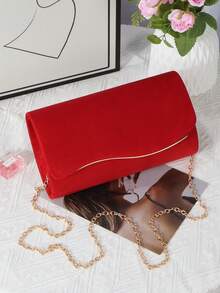 Beige Large Women Clutch Purse Evening Bag Prom Handbag With Detachable Chain For Wedding Velvet Elegant