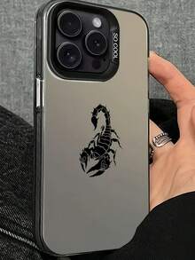 1 pieza Funda de teléfono con patrón impreso de escorpión negro, colorida y con efecto IMD a prueba de golpes, adecuada para iPhone 17 16 15 14 13 12 11 Pro Max