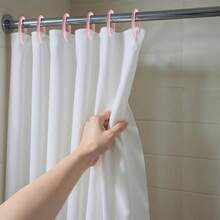12 Pack Pink Shower Curtain Hooks, Plastic Snap Rings Bathroom, Decorative Round Hangers U2013 Easy Install, No - Slip Closure, Fits Standard Rods - 最初的 - 查看 6