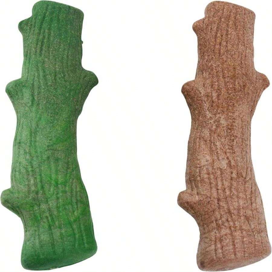 Outward Hound Dogwood Wood Durable Dog Chew Toys, Real Wood &Amp; Mint, 2-Pack, Large - ColorB - 查看 1